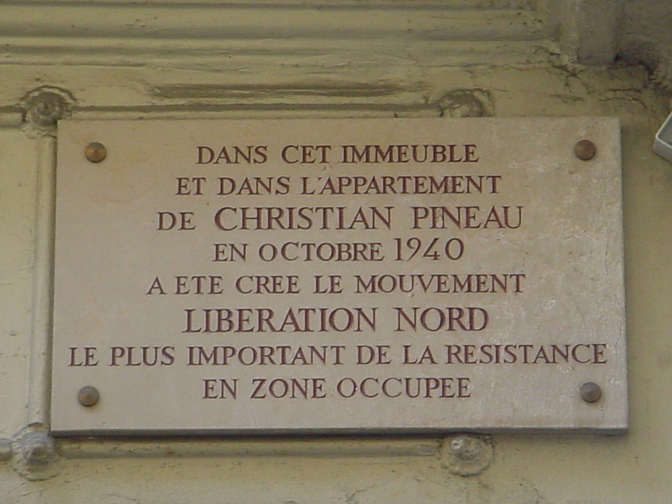 Plaque commémorative